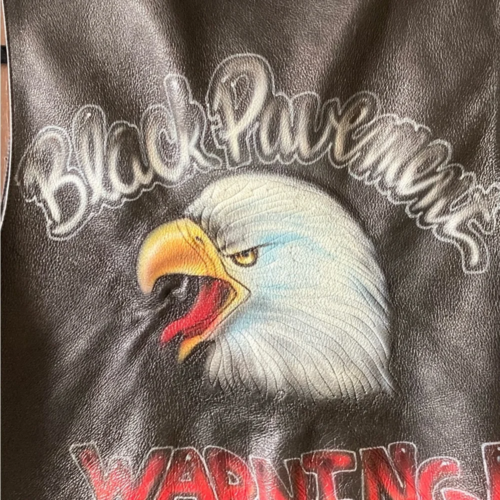 Vintage Airbrushed Wilsons Leather Vest ! - Picture 5 of 12